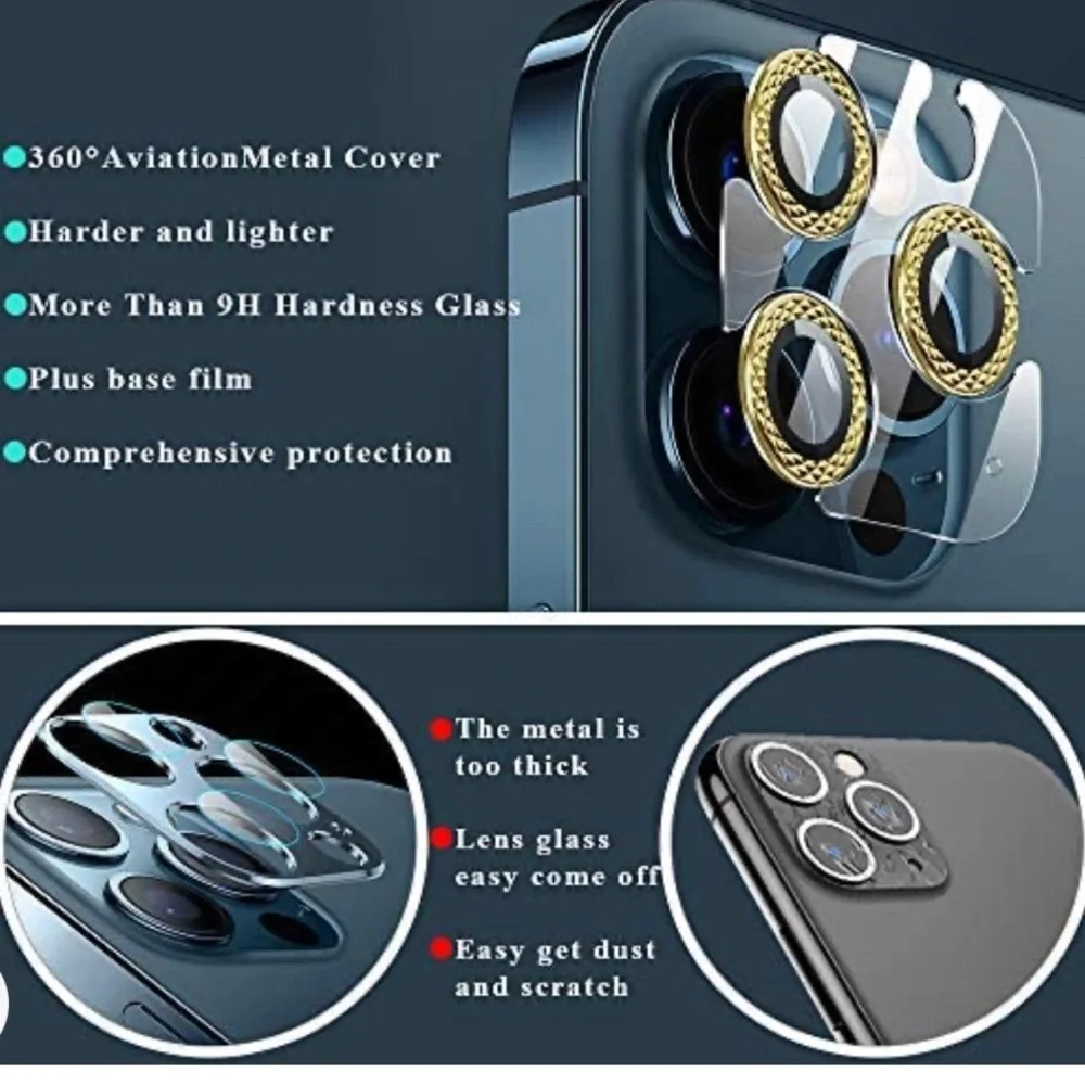🆕 CAMERA LENS PROTECTOR SHINY GOLD